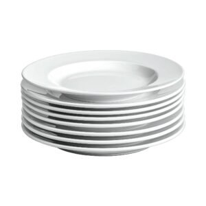 Shiny White Pro Round Porcelain Dinner Plate (Couple Set)