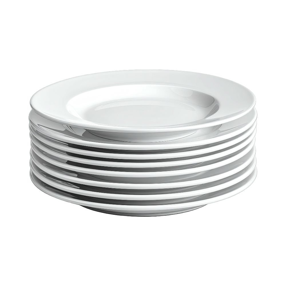 Shiny White Pro Round Porcelain Dinner Plate (Couple Set)