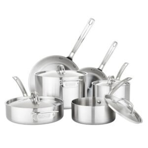 Pro-Series 10-Piece Tri-Ply Stainless Steel Cookware Set – Induction Ready