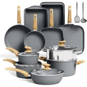Earth-Stone 12-Piece Non-Stick Granite Cookware Set – Toxin-Free Coating